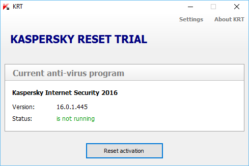 Kaspersky Reset Trial
