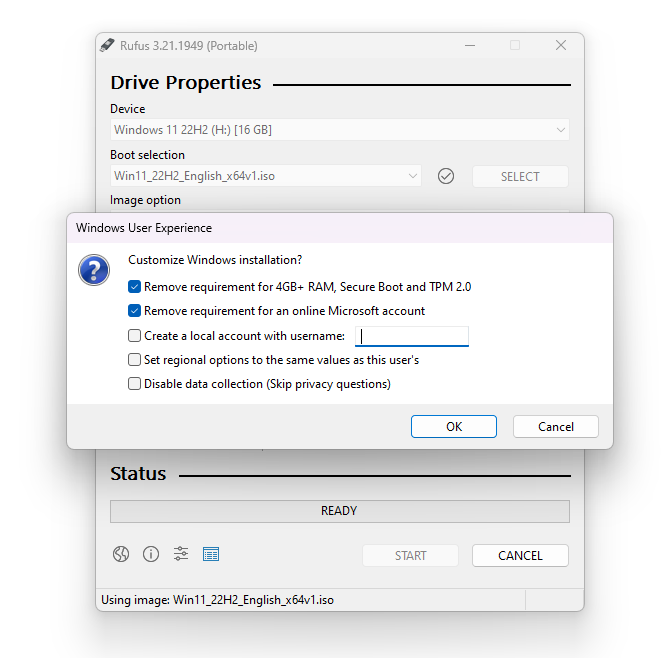 Install Windows Using Rufus