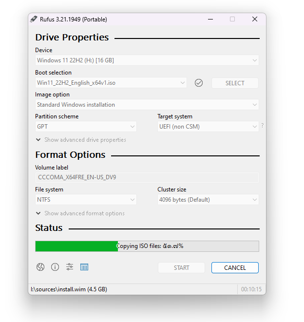 Install Windows Using Rufus
