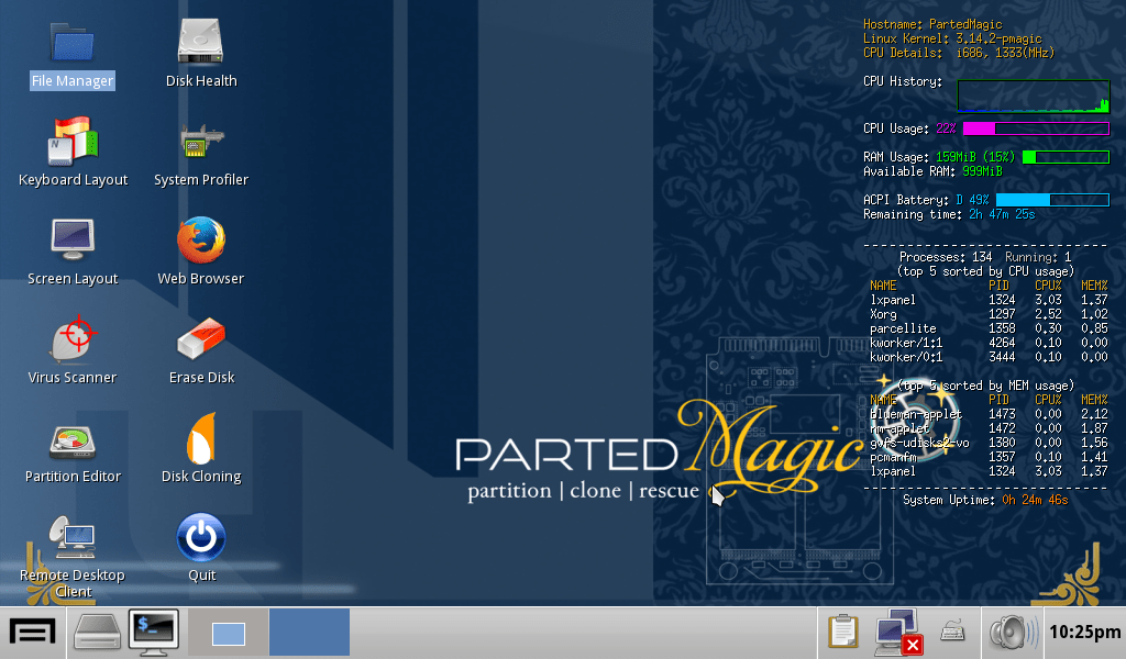 Parted Magic Screenshot