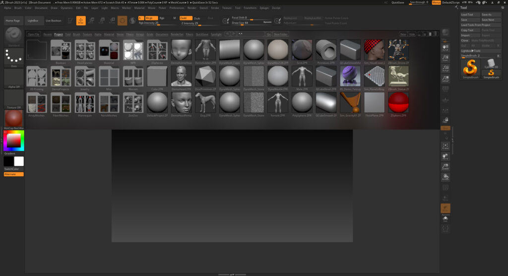 Pixologic ZBrush Screenshot