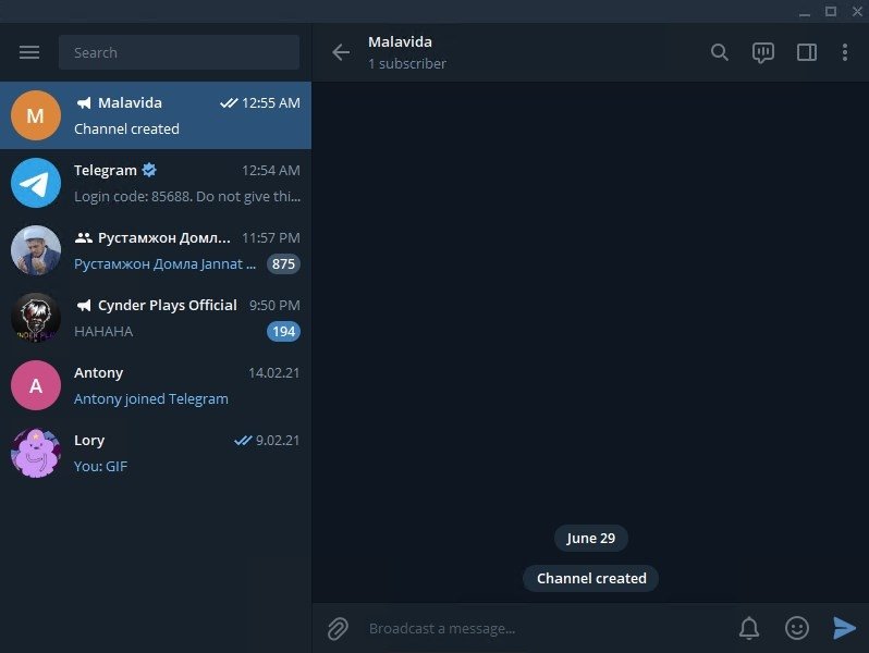 Telegram Desktop Screenshot